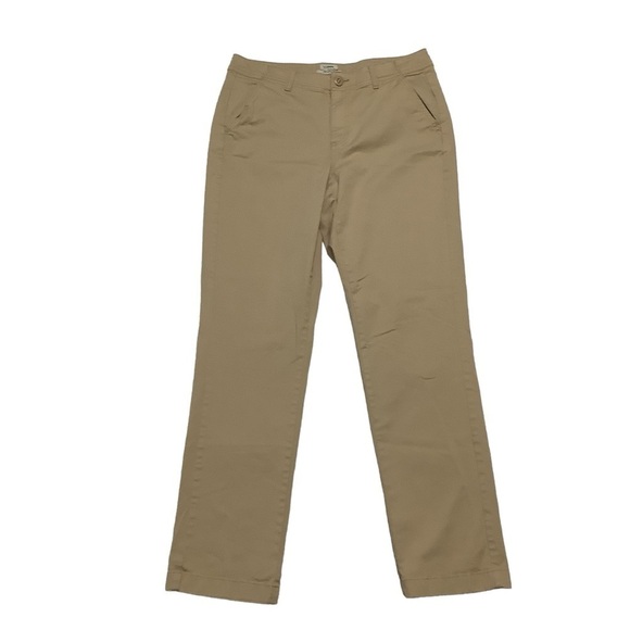LL Bean Favorite Fit Pants Sz 8 Tan - Picture 1 of 8